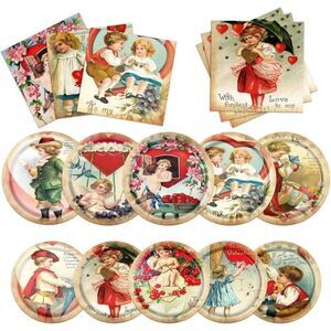 NEW Valentine's Day Party Supplies, Vintage‎ Valentines  Tableware (4191)